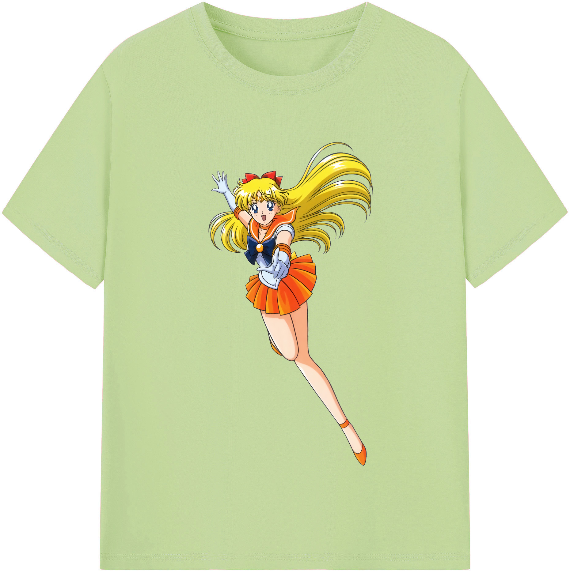 （画像用） 美少女戦士セーラームーン 愛野 美奈子 あいの みなこ Sailor Moon Aino Minako 綿100％半袖Tシャツ（フロントプリント）